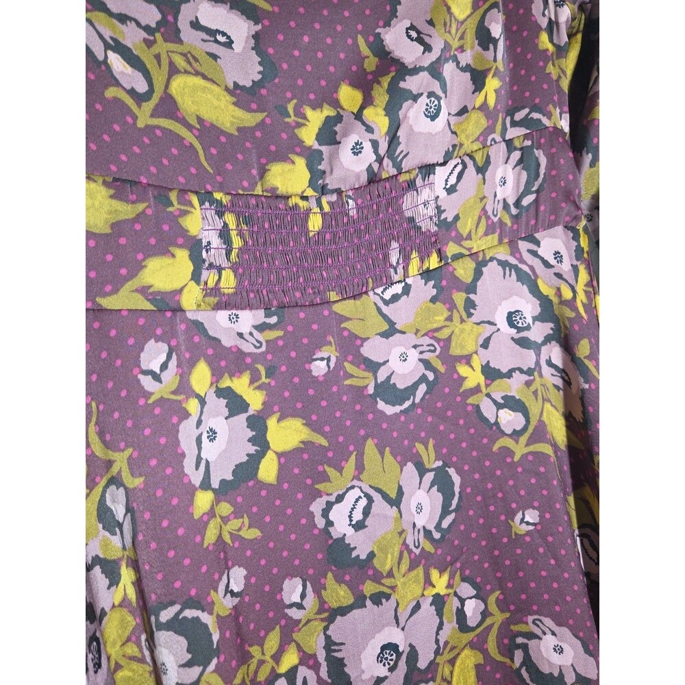 Free People Dress Morning Light Mini Purple Floral Keyhole sz10 Whimsy Fairy EUC - Picture 15 of 16
